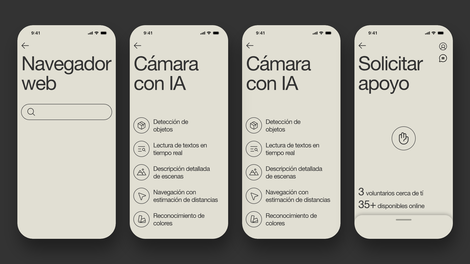 Animated overview of the Vue system showing the relationship between browser, AI camera and support modules.